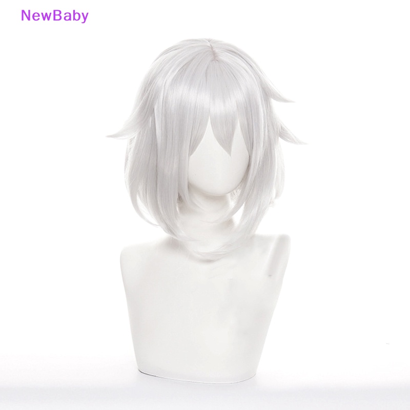 Newbaby 1PCS Genshin Impact Kanban Musume Paimon Cosplay Wig Rambut Putih Custom ID