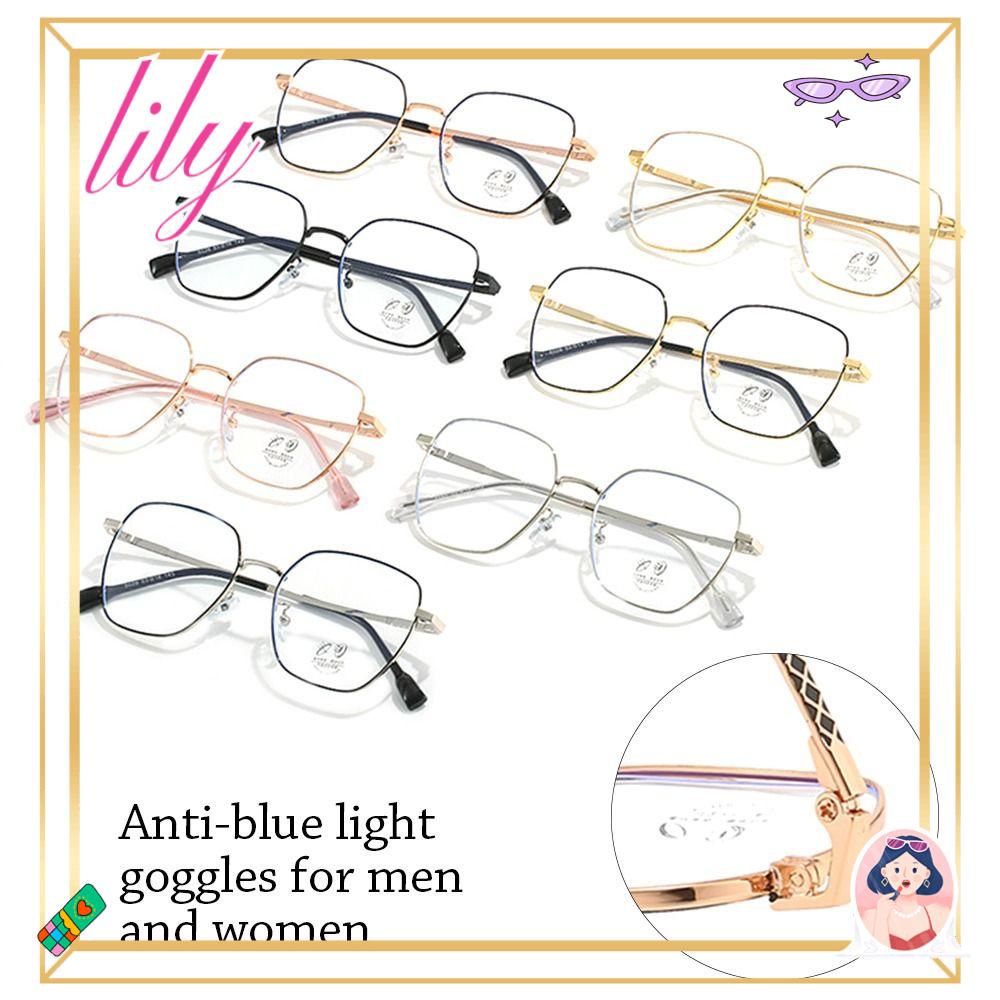 Lily Kacamata Anti-Cahaya Biru Pria Wanita Portabel Pelindung Mata Ultra Ringan Frame