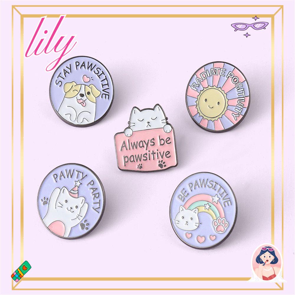 Lily Kartun Bros Aksesoris Fashion Kain Paw Cat Dog Lapel Pin DIY Dekorasi