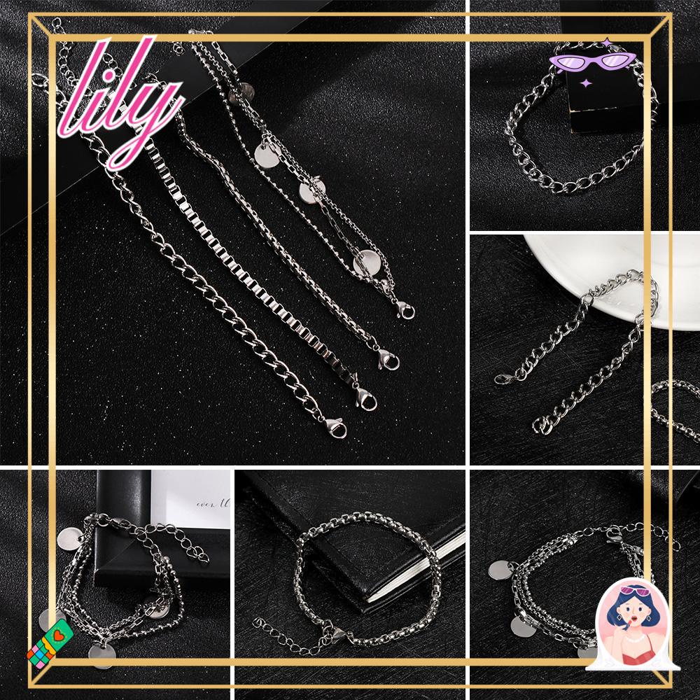 Lily Punk Gelang Pria Pasangan Hadiah Hip Hop Perhiasan Bangle