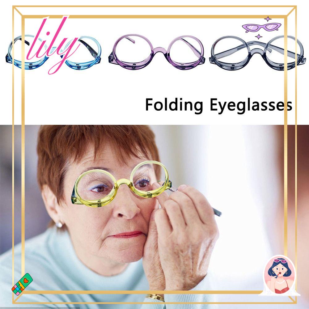 Lily Kacamata Baca Makeup Berputar Woman Vision Care+1.00~+ 4.0 Diopter Magnifying Glasses