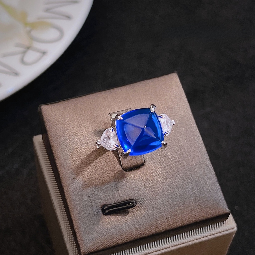 Goldkingdom Aksesoris Perhiasan Fashion Ready Stock Cincin Safir Harian Minimalis Permata Colorful Treasure Cincin Wanita