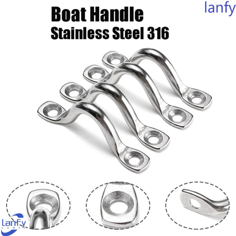 Lanfy Gagang Perahu Perak Stainless Steel Bentuk U Pad Mata Plat Plafon Hook Saddle Boat Marine Tie Down