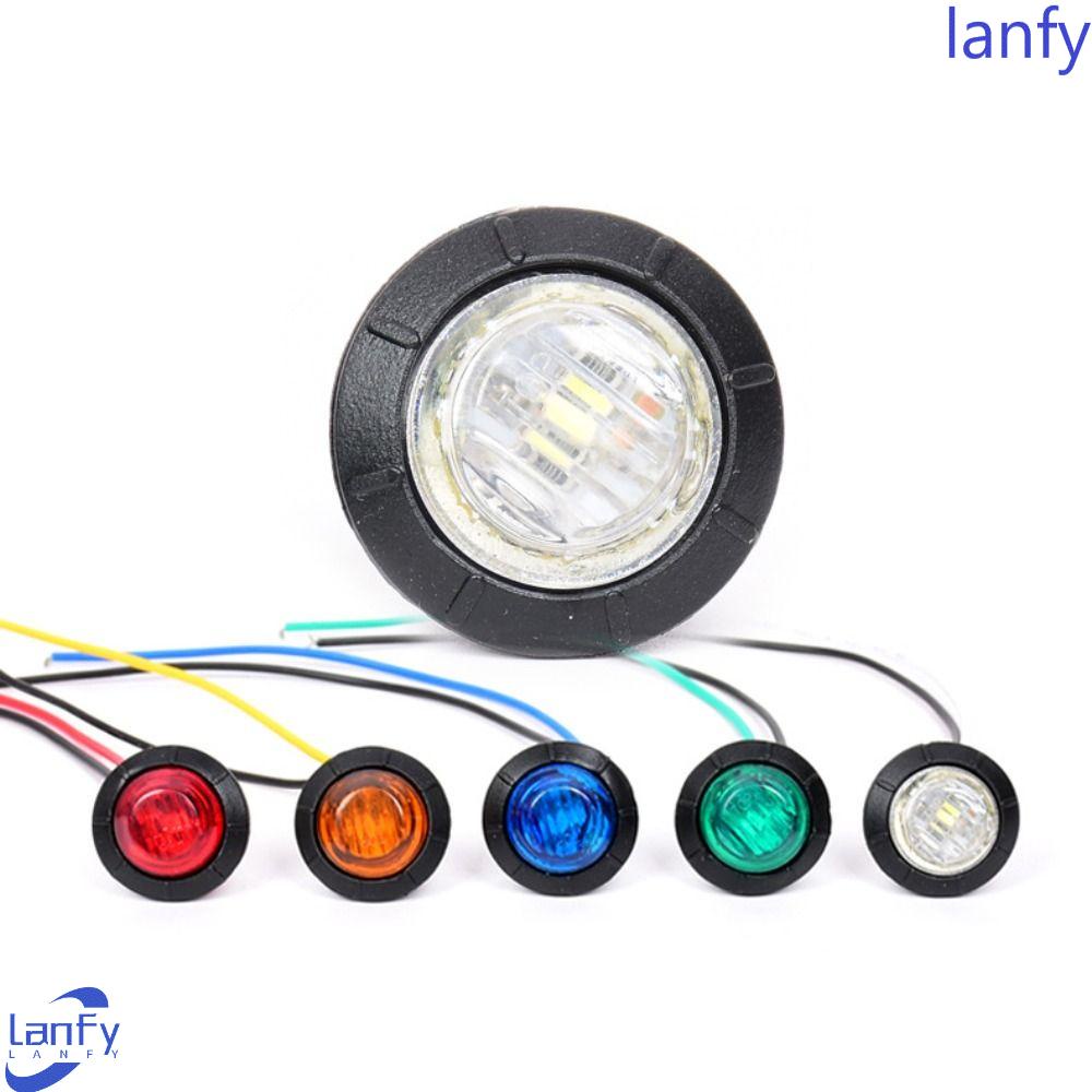 Lanfy LED Side Marker Light Universal 1PC Lorry Trailer Bus LED Indikator Peringatan Truk Lampu Clearance Truk Bulat Kecil Accesorios Auto Light