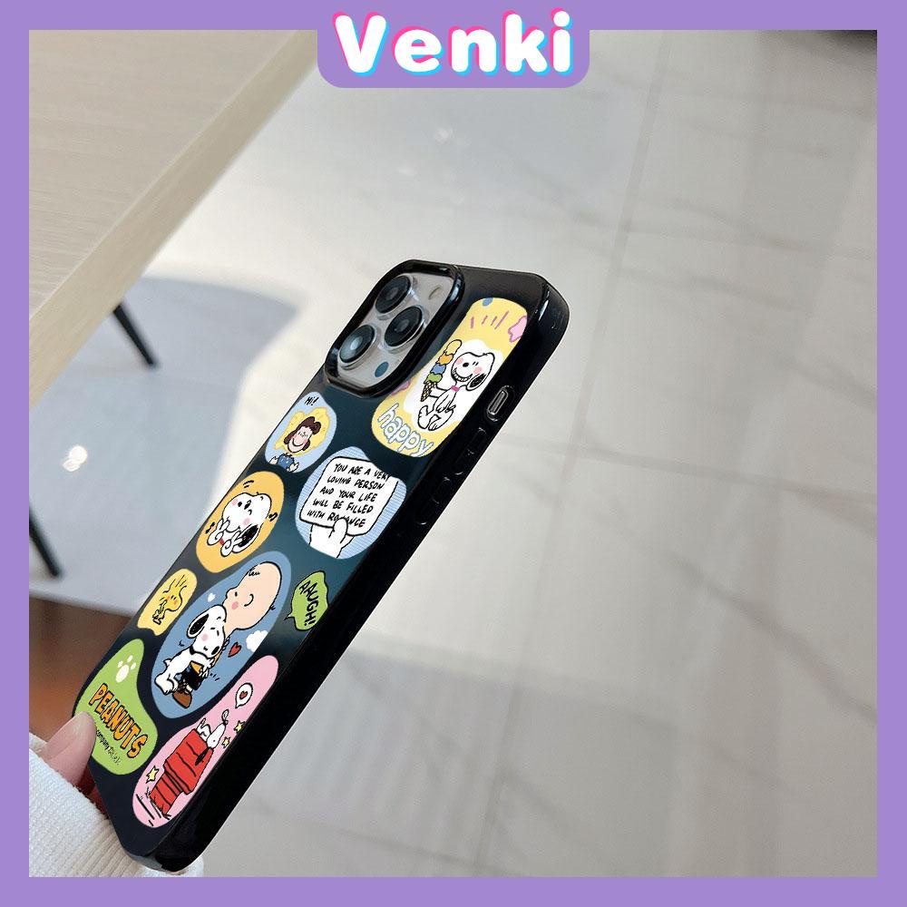 VENKI - For iPhone 14 Pro Max iPhone Cute Cartoon Image Black Phone Case TPU Soft Shell Protection Shockproof Camera Compatible with iPhone 13 Pro max 12 Pro Max 11 xr xs max 7 8