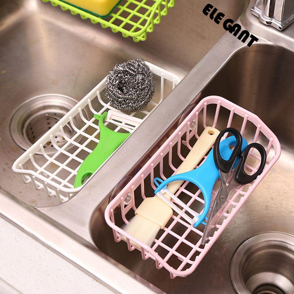 [Elegan] Rak Wastafel Suction Cup Multifungsi Tempat Sabun Cuci Piring Kamar Mandi Holders Drain Rack