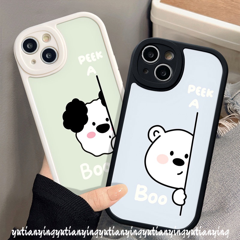 Case Untuk Oppo A17 A58 A7 A55 A16K A78 A95 A1K A12 A3S A96 A57 A17K A74 A15 A77s A16E A54 A5 A16 A76 A16s A9 A5s A31 Reno 8T 7 5Z 5F 7Z 5 Kartun Beruang Lucu Puppy Couple Soft Cover/Baju Couple Pasangan/Baju Couple Pasangan/Baju Couple Pasangan