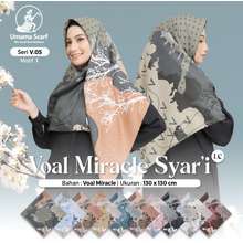 Hijab Segi Empat Syari Jumbo Motif Umamah Scarf Silk Olivia/ Kerudung Segi Empat Motif Bunga