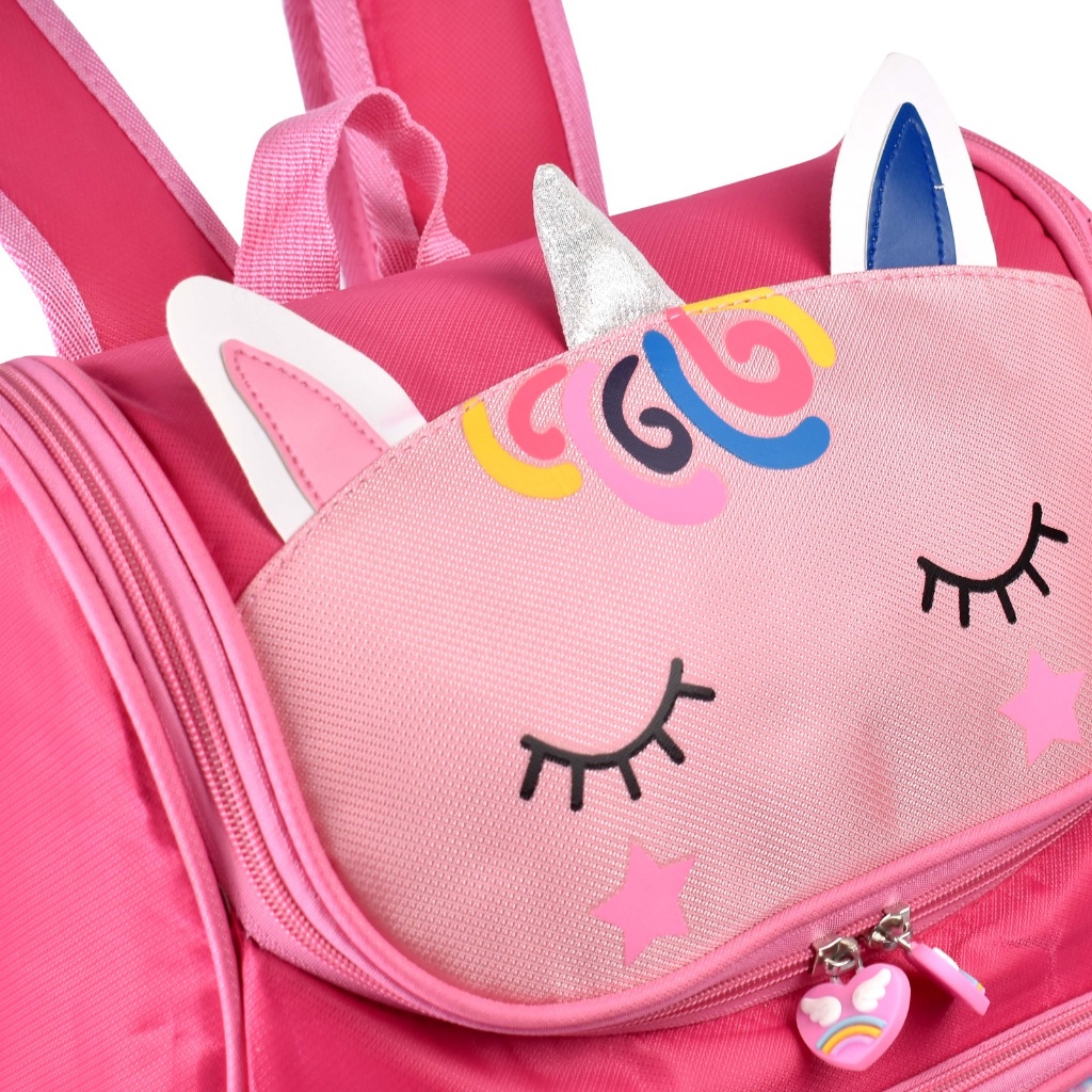 (RF) Tas Ransel Anak Unicorn 3D Cartoon 3005 16 Inch SD Tas Sekolah Timbul Double Decker Import Ransel Perempuan Tas Anak Cewek