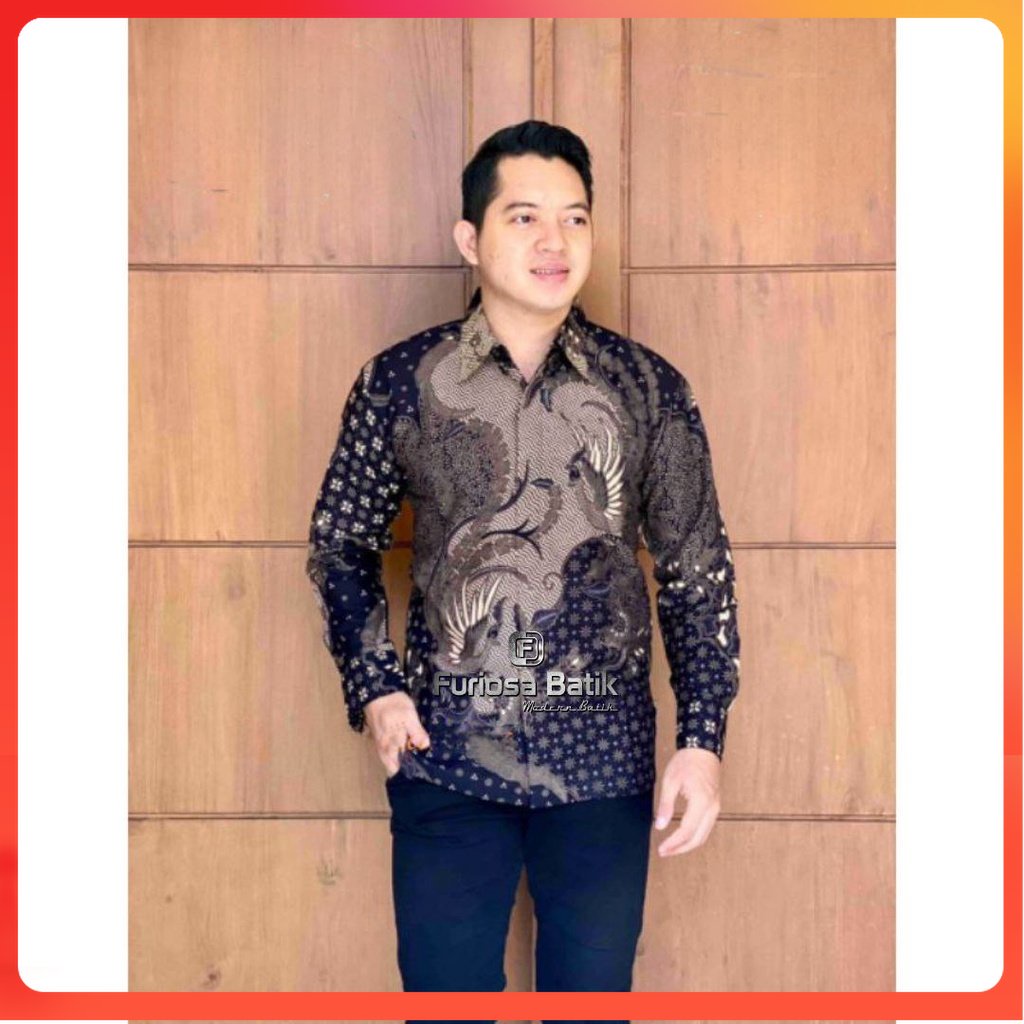 Agrapana Batik Slim Fit Batik Premium Kemeja Baju Batik Pria Lengan Panjang Slimfit Danadyaksa BN