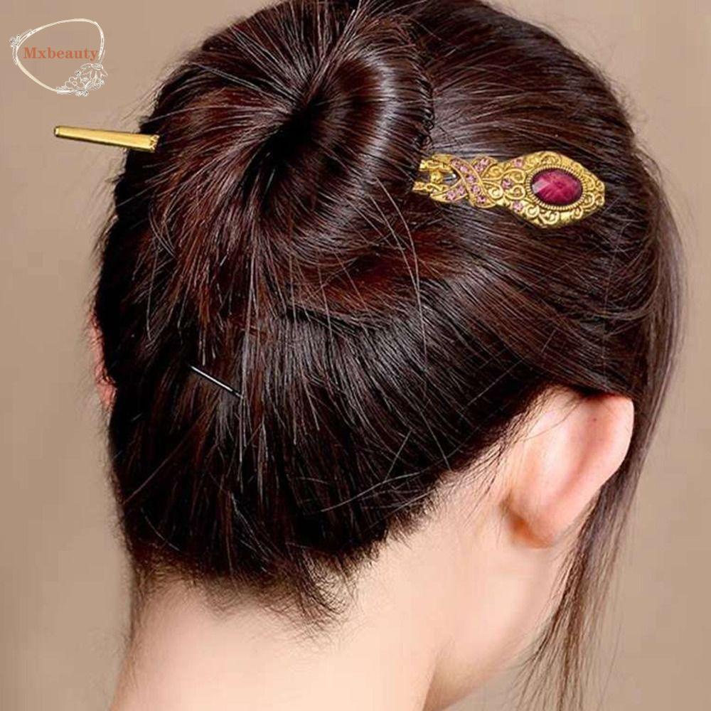 Mxbeauty Gaya Cina Jepit Rambut Retro Temperamen Perhiasan Fashion Alat Desain Rambut Hanfu Ornamen Alloy Gadis Jepit Rambut