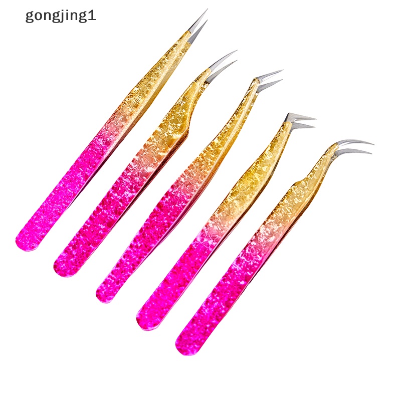 Ggg 1Pcs Pinset Bulu Mata Stainless Steel Eyelashes Extension Antistatic Brow Lash ID