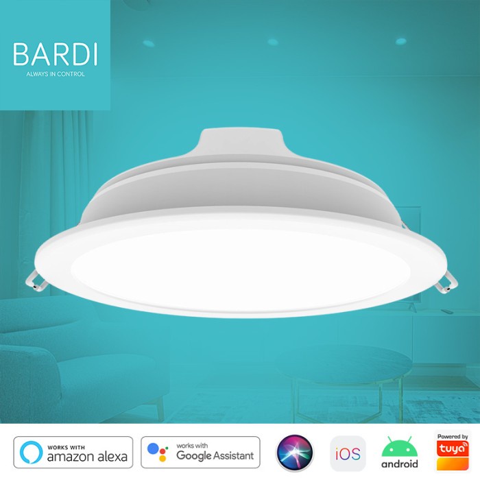 BARDI Smart Beacon Panel Downlight 14W RGBWW Bluetooth Gateway Lampu Pintar On Off otomatis