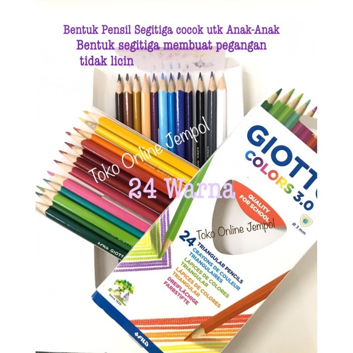 

24 Pensil Warna Triangular 3.0mm GIOTTO COD.277500 pencil ATK924GT