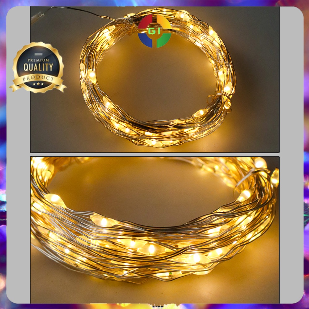 Lampu Hias String Lights IP65 USB 100 LED 10 Meter Warm White