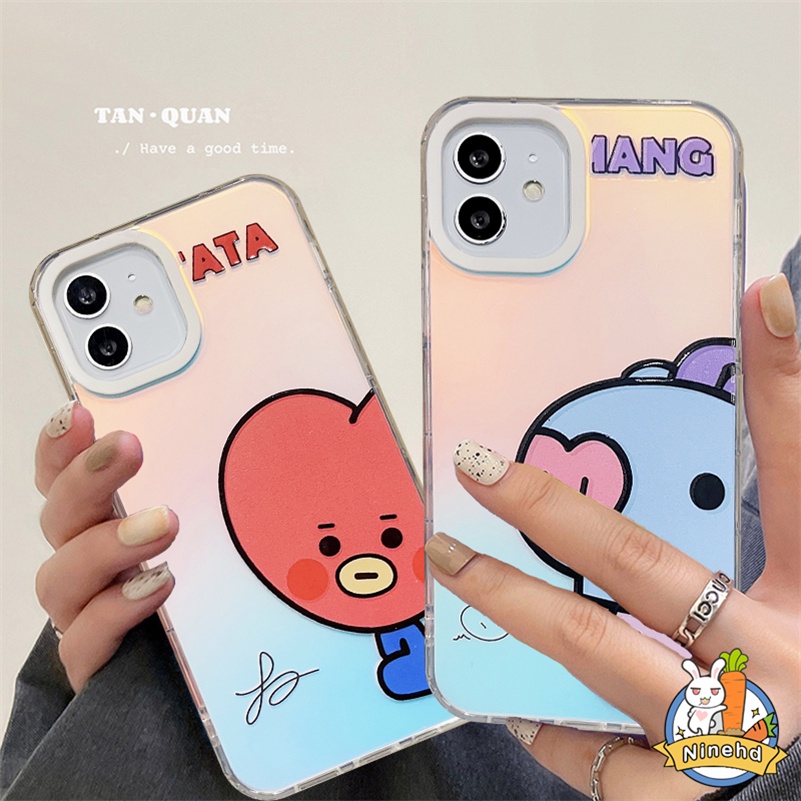 Casing IPhone Disesuaikan Kompatibel Untuk Iphone14 13 12 11 Pro Max X Xr Xs Max8 7 6 Plus SE 2020 Lucu Kartun Pasangan Laser Silikon Casing Ponsel Shockproof Soft Case Cover Pelindung