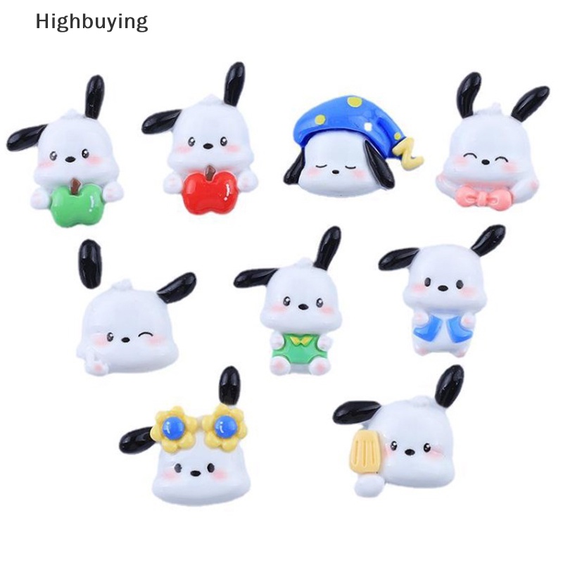 Hbid 10pcs Kawaii Anime Sanrios Pochacco Series Cute Phone Case Resin Patch DIY Resin Aksesoris Kartun Bahan Kerajinan Mainan Glory