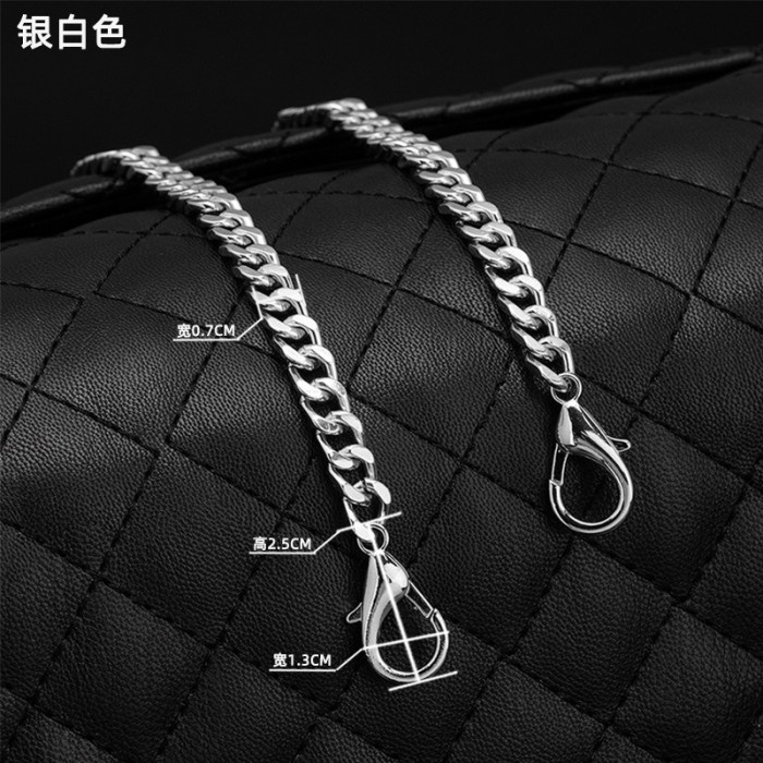 cecy chain bag strap / tali rantai tas kait kecil - silver, 60cm