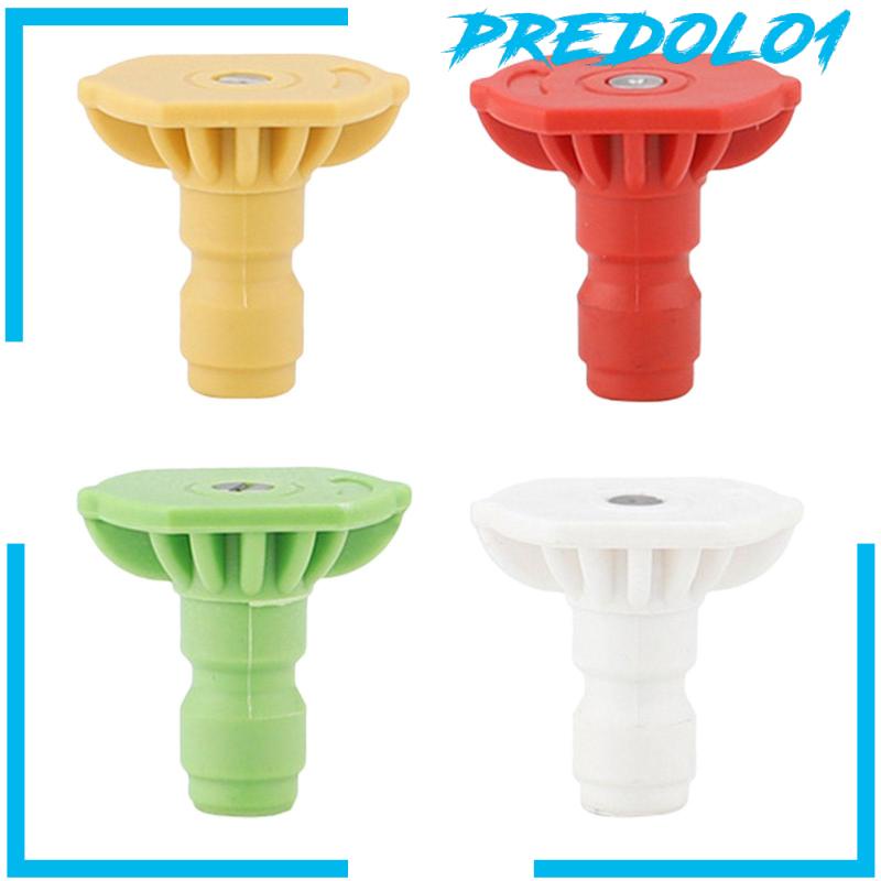 [Predolo1] 4x Pressure Washer Nozzle Tips Set Mudah Dipasang Untuk Membersihkan Mencuci Suku Cadang Mobil