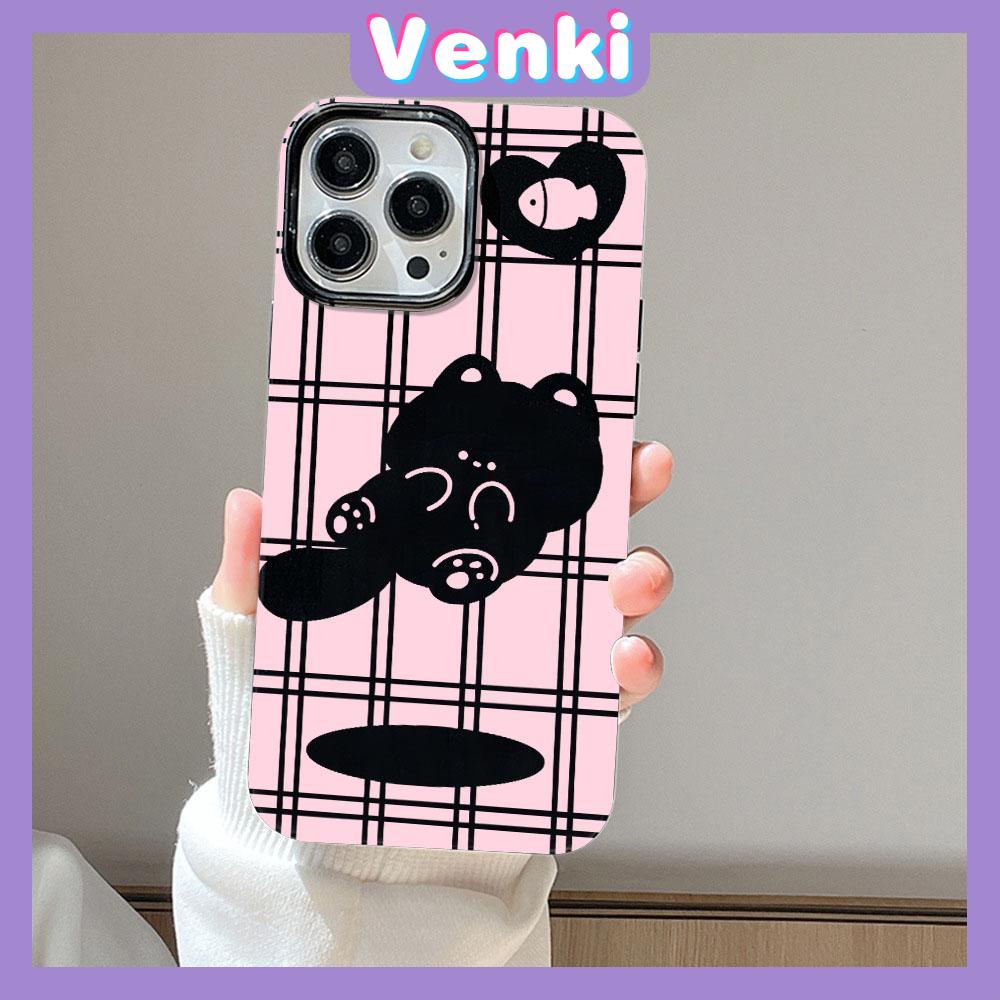 VENKI - For iPhone 11 iPhone Case Black Glossy TPU Soft Case Shockproof Protection Camera Cute Love Cat Compatible with iPhone 14 13 Pro max 12 Pro Max xr xs max 7Plus 8Plus