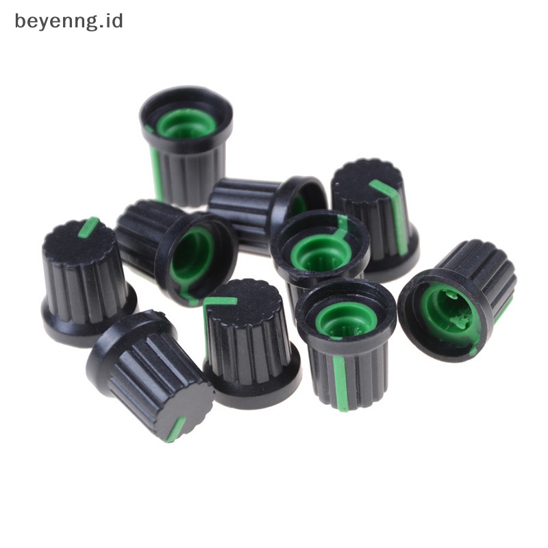 Beyen 10Pcs Potensiometer Switch Knob Tutup Lubang Dia 6mm Kontrol Volume Rotary Knob Cap ID