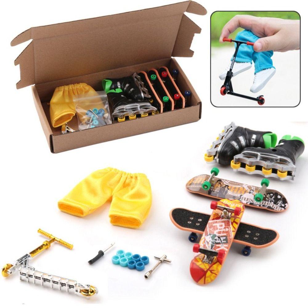 [Elegan] Skuter Jari Mini Set Hadiah Ulang Tahun Mainan Surfing Profesional Mainan Meja Mainan Trik Alat Peraga Pelatihan Skate Truck Model Skateboard