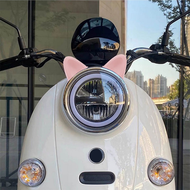 1pasang Telinga Kucing Lucu Styling Tahan Air Helm Dekorasi/DIY Kualitas Tinggi Tahan Aus Kepribadian Self Adhesive Dekorasi Aksesoris Motor