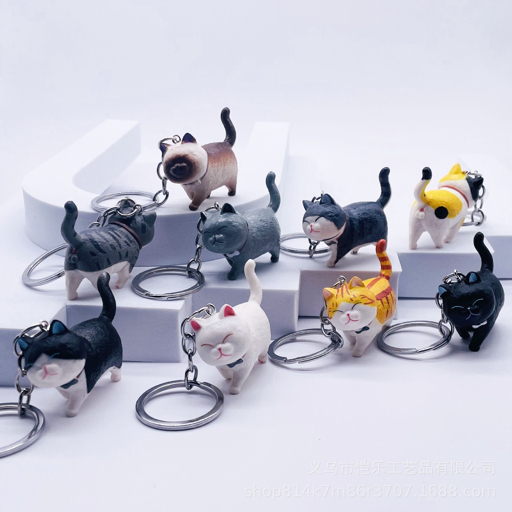 [HOT Sale] Hewan Pria Gantungan Kunci Dekorasi Liontin Cure Keychain Untuk Gantungan Kunci Mobil, Tas Gantungan Kunci Wanita Berbentuk Kucing Kreatif Populer Lucu Kartun Gantungan Kunci Aksesoris