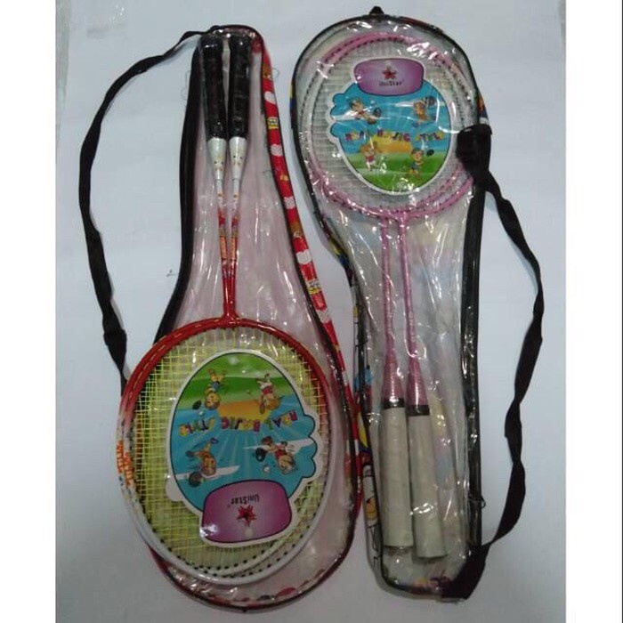 Raket badminton anak isi 2 pcs/raket bulutangkis anak - doraemon