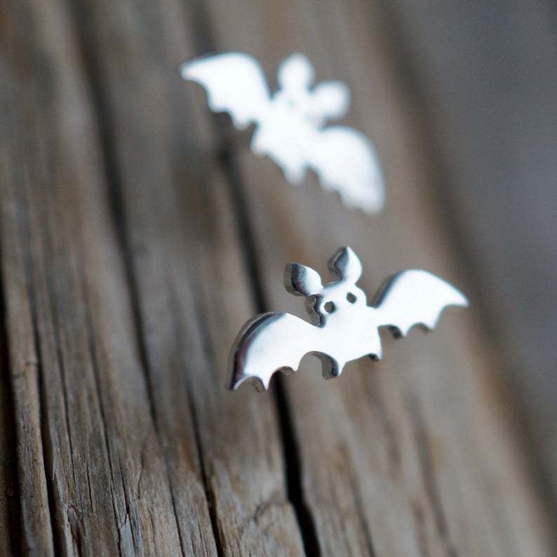 Goldkingdom Aksesoris Perhiasan Fashion Ready Stock Hewan Kecil Pet Bat Earrings Perak Anting Perempuan