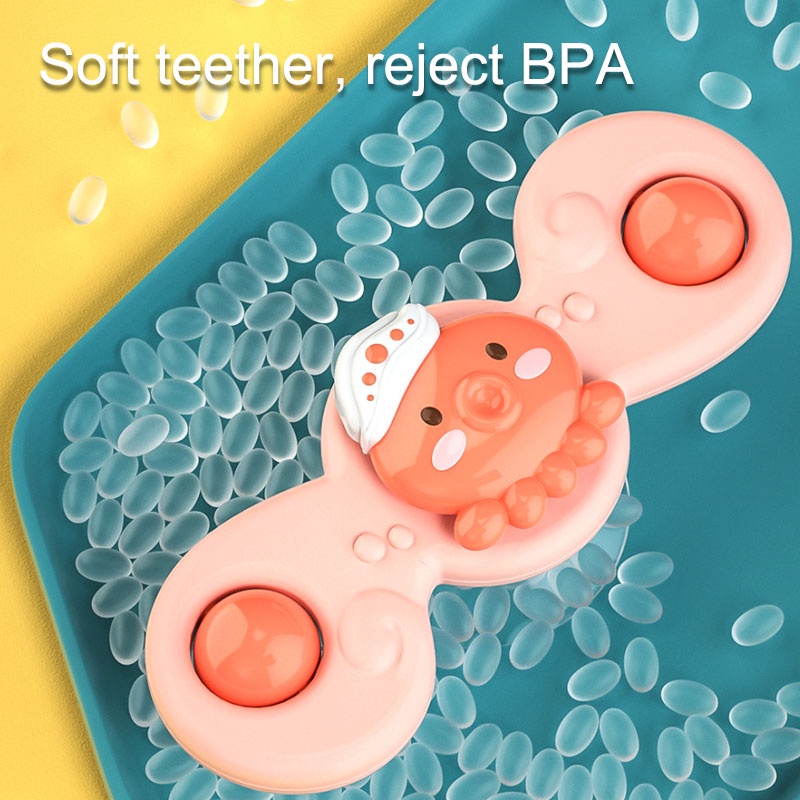 Montessori Mainan Bayi Mandi Anak Laki-Laki Anak Mandi Sucker Spinner Suction Cup Toy For Kids Lucu Anak Kerincing Teether