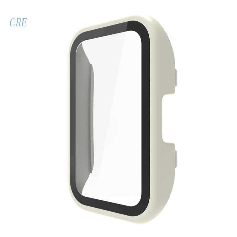 Cre Tempered Glass Film+Case Pelindung Layar Full Cover Cakupan Hard PC Anti Gores Frame-Shell Watch Housing Untuk Ba