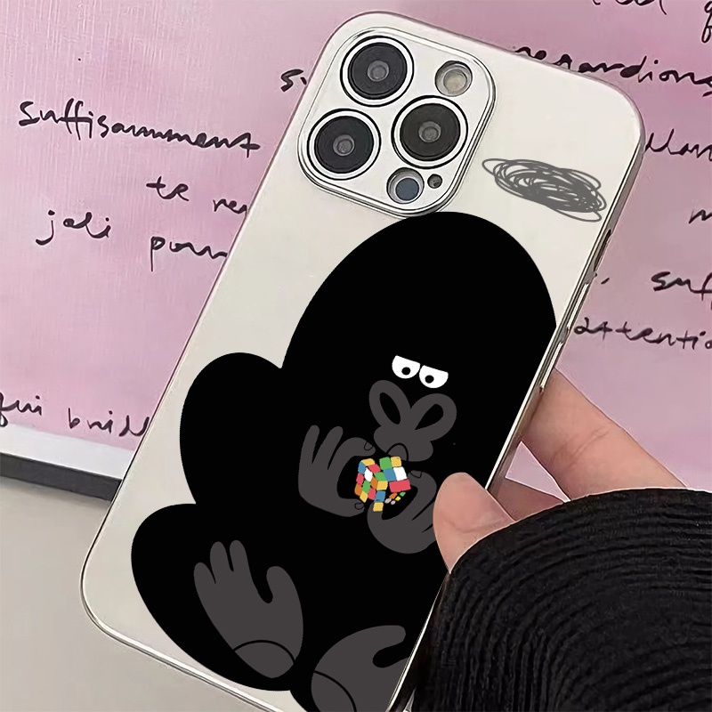 IPHONE King Kong Electroplate Case Kompatibel Untuk Iphone11 14 13 12 Pro XS Max XR X8 7 6S Plus Mini Lembut Casing Ponsel TPU Silikon Shockproof Cover