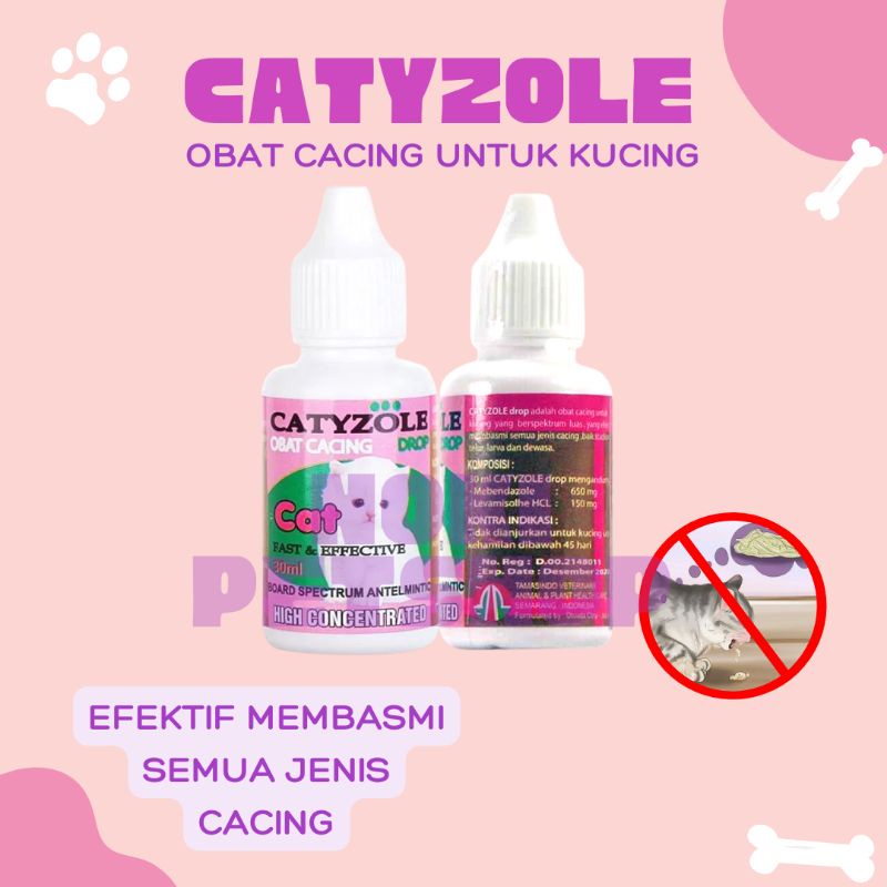 [BISA COD] CATYZOLE OBAT CACING UNTUK KUCING CAT KITTEN 30 ML | OBAT CACING KUCING CATYZOLE DROP AMPUH BASMI DAN MENCEGAH CACINGAN