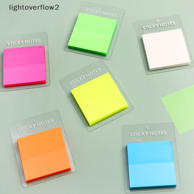 [lightoverflow2] 50sheets Transparan Sticky Notes Waterproof Colorful Clear Memo Pad Diposting Memo [ID]