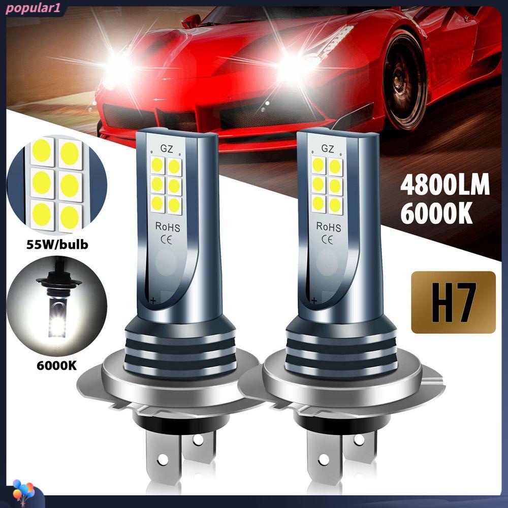 Populer Lampu Kabut Mobil 2Pcs LED Hi/Low Kit Beam H7 DRL