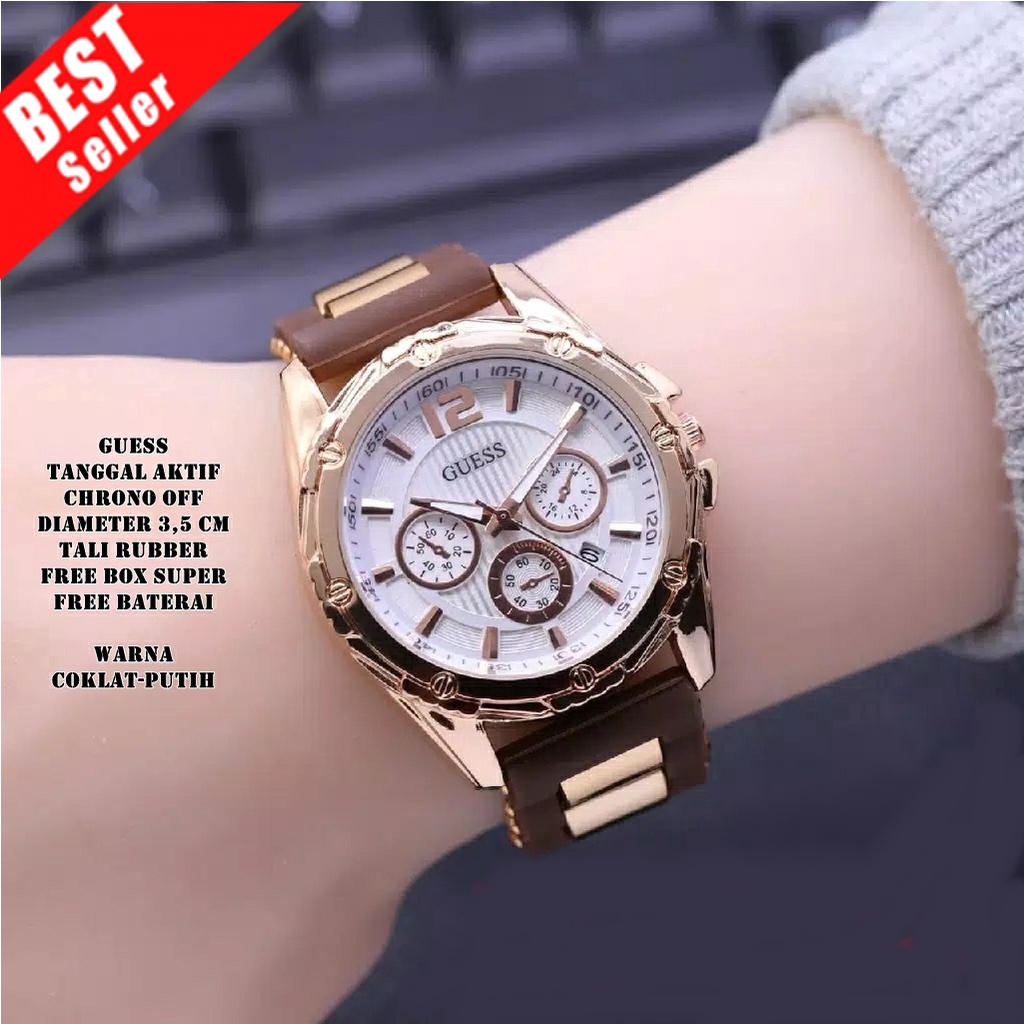 JAM TANGAN FASHION WANITA TERMURAH TALI RUBBER TANGGAL AKTIF KUALITAS PREMIUM ANALOG KOREA KPOP TREND (BISA COD)