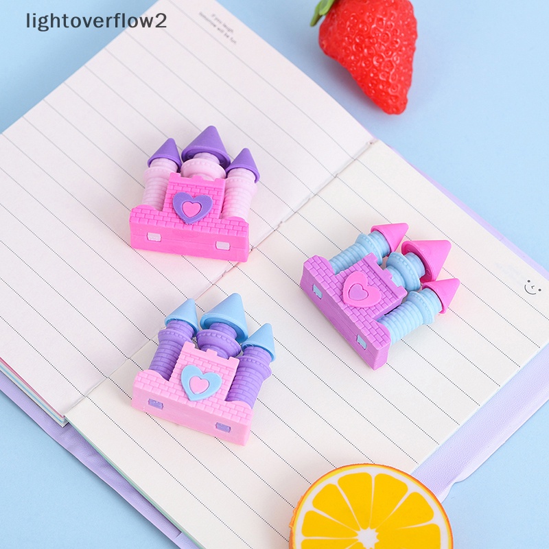 [lightoverflow2] 1pcs Creative Dream Castle Eraser Creative Student Wrig Drawing Rubber Pencil Eraser Lucu Perlengkapan Sekolah Alat Tulis Hadiah Anak [ID]