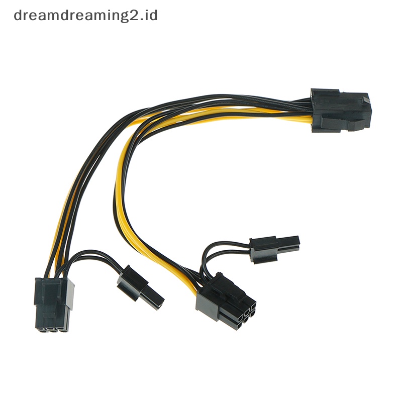 (drea) Gpu PCI-E 8Pin Untuk Double PCI-E PCI Express 8Pin (6Pin+2Pin) Splitter Kabel Power//