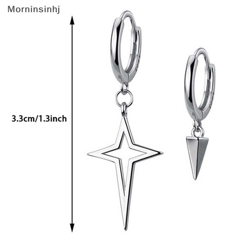 Mornin Anting Perak Fashion Asimetris Cross Cone Hoop Earrings Untuk Wanita Perhiasan Hari Ibu id