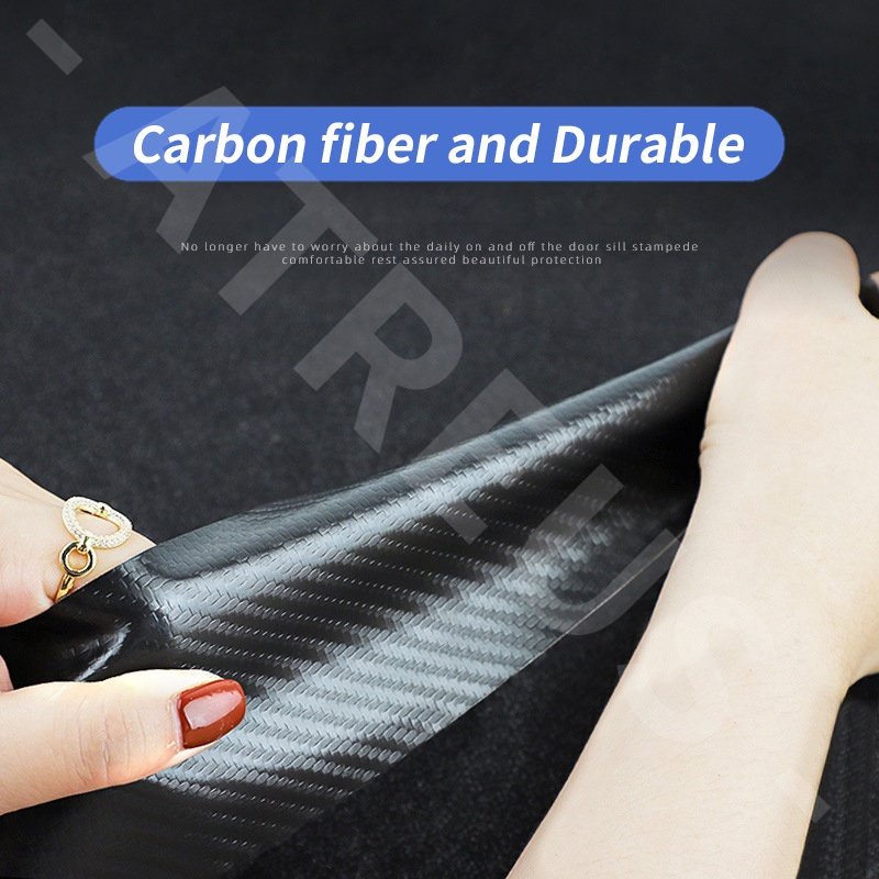 Stiker Pelindung Pintu Mobil Honda WRV Carbon Fiber Auto Threshold Strips Sticker