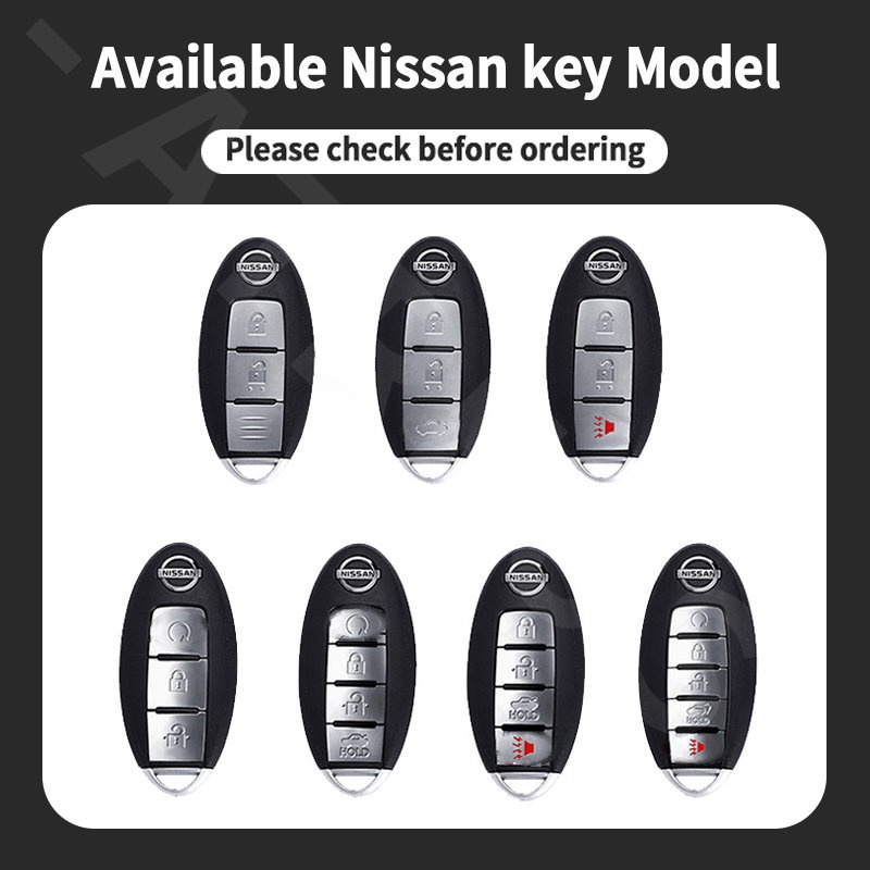 Nissan Zinc Alloy Bungkus Penuh Case Kunci Mobil Cover Serat Karbon Kulit Smart Key Protector Untuk Maret Juke Skyline Terra Livina Note Xtrail Magnite Kicks Navara Serena Leaf