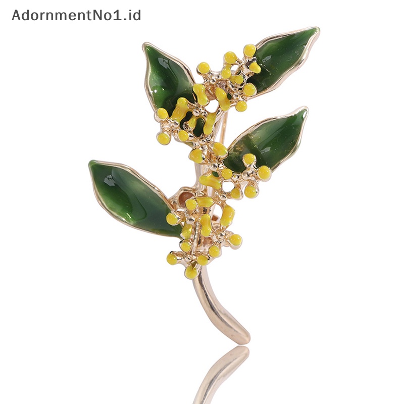 [AdornmentNo1] Wanita Bros Romantis Osmanthus Cabang Bros Kerah Pin Aksesoris Hadiah Jas Pakaian Pin Perhiasan Hadiah [ID]