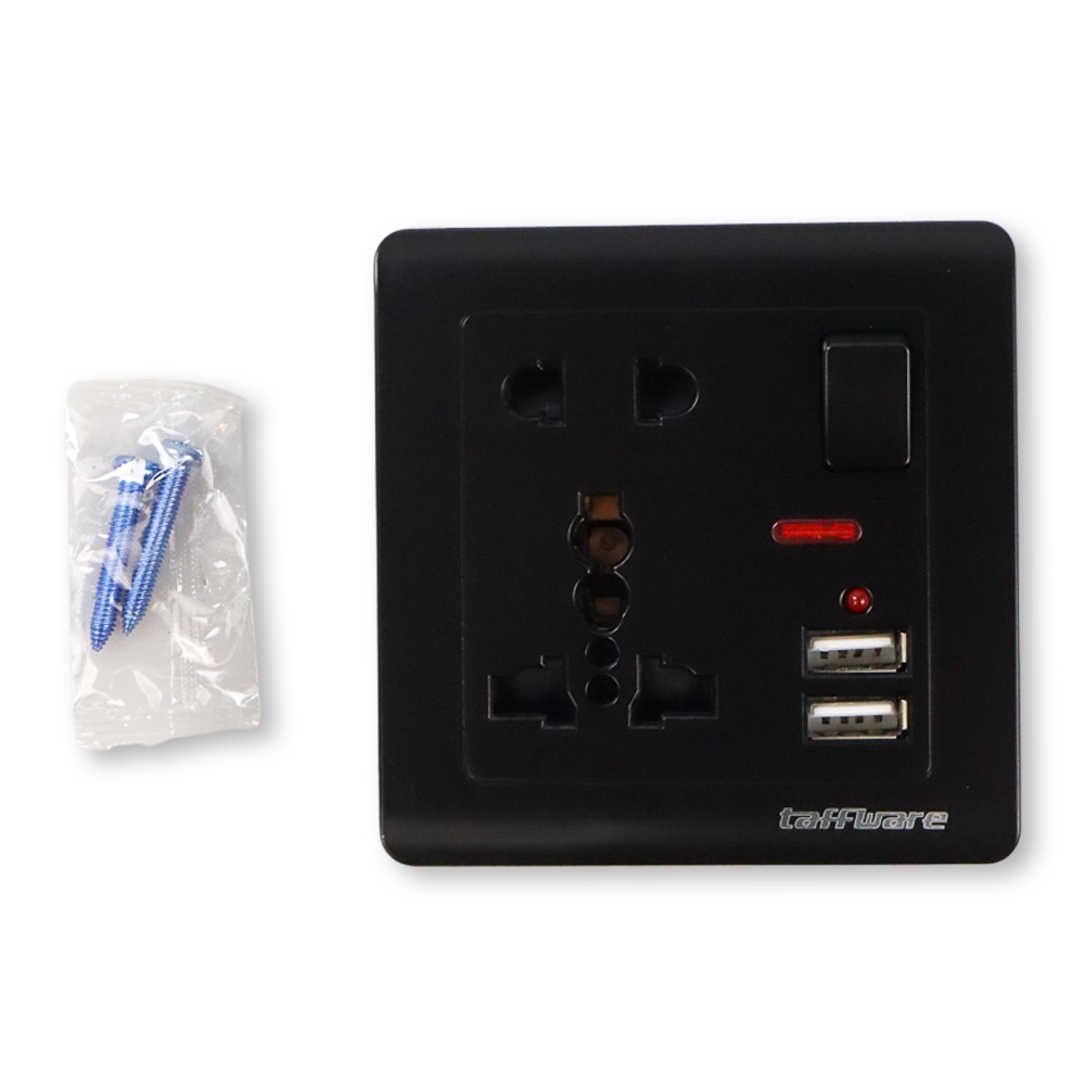 Taffware Stop Kontak Universal UK EU US 5 Hole Socket On Off Switch - DZ-E2-11