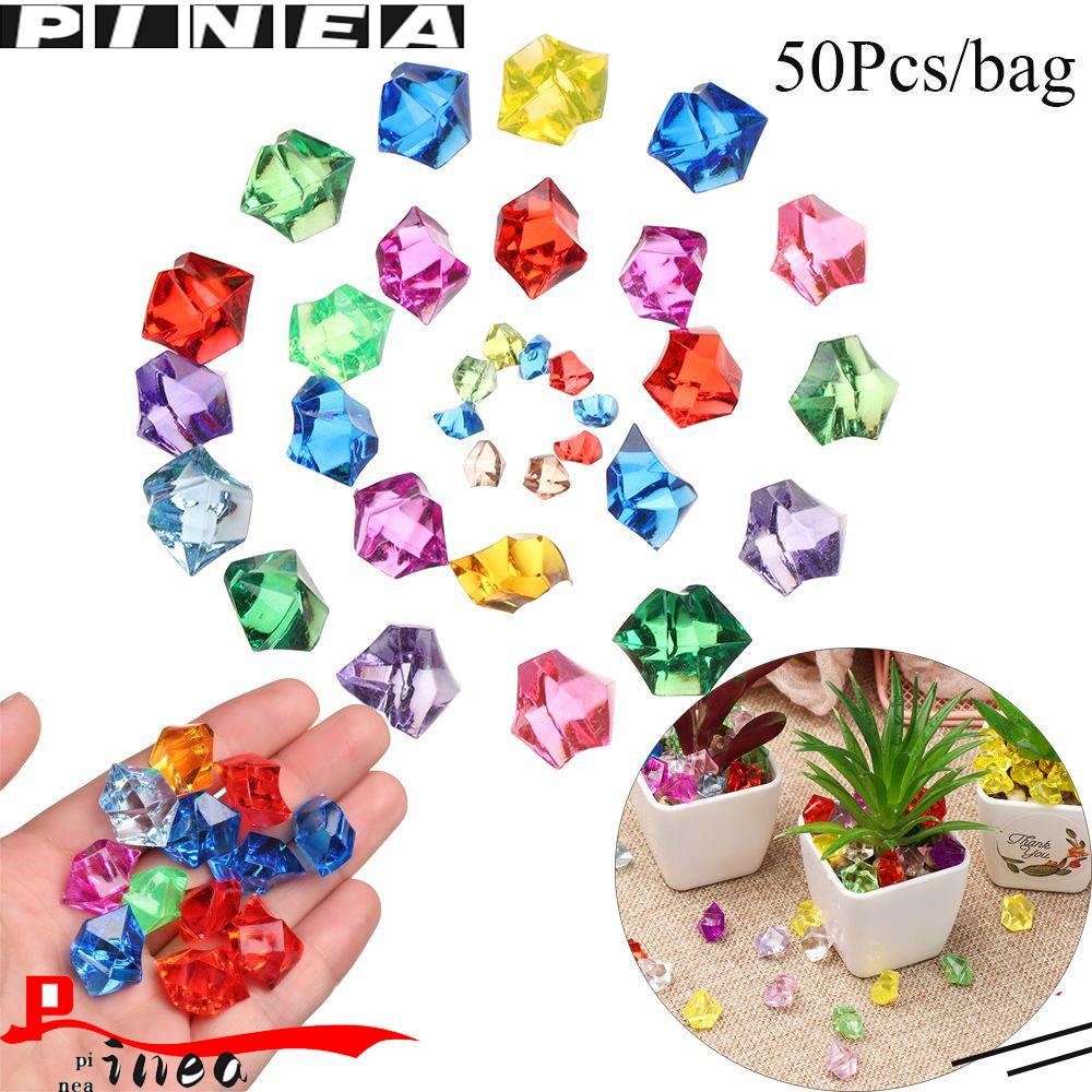 Nanas 50 Pcs/Tas Batu Buatan Art DIY Craft Pernikahan Ornamen Warna-Warni Fish Tank Decor Batu Bulat Kerikil