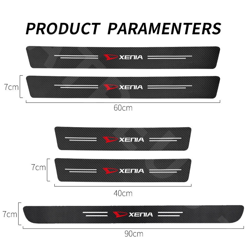 Daihatsu Xenia Carbon Fiber Car Door Sticker Protector Auto Threshold Strips Sticker Anti Gores