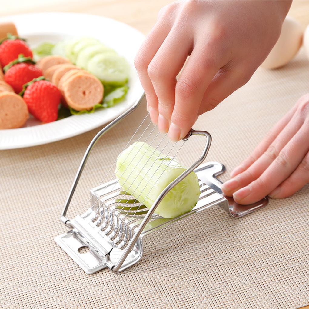 Alat Pengiris Telur Stainless Steel Lipat Bisa Dicuci Reusable Ergonomic Portable Home Kitchen Butter Slicing Cooking Tool