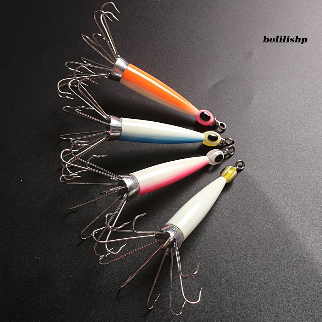 Bo-squid Jig Hook8Per10Jarum Dengan Mata Tajam Warna Cerah Penembus Kuat Atraksi Ikan Universal Glow in Dark Cuttlefish Sleeve Gurita Memancing Umpan Kait Perlengkapan Memancing