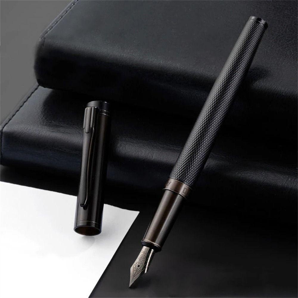 Agustina Fountain Pen School Metal Black Forest Extra Fine Stainless Steel Hadiah Pulpen Kaligrafi Pulpen