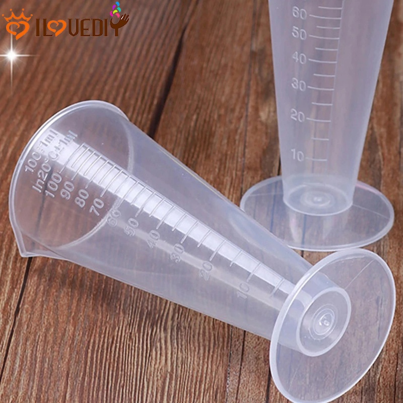 Reusable Alat Ukur Dapur Transparan Mixing Cup Hotel Bar Jug Pour Spout Cylinder 50/100ml High Quality Measuring Cup Gelas Ukur Plastik Transparan